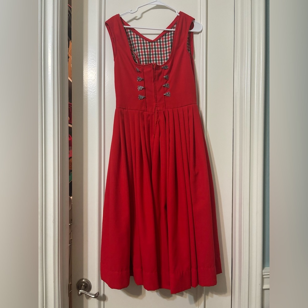 Chic Red Backless Dress with Silver Accents - Picture 2 of 2